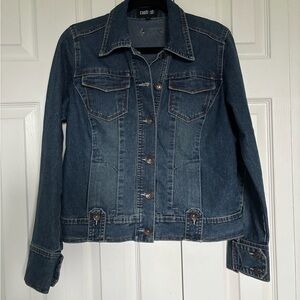 Contemporary Dark Wash Denim Jacket - Women's Jean Jacket